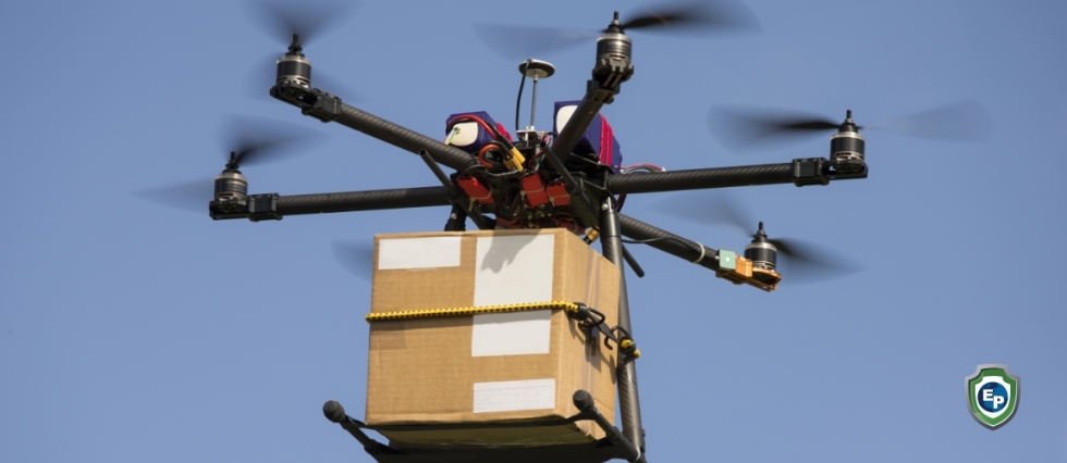 Delivery of packages with drones